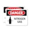 Signmission Nitrogen Gas Danger Sign, Plastic, 10in W x 7in L, 2PK OS-2PACK-DS-P-710-L-2461 - alternate 1